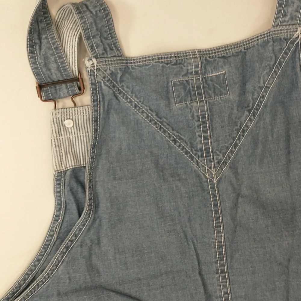 Denim 2x Overall Dress Jumper Eddie Bauer Looks Unworn 100% Cotton Great Quality - Picture 11 of 13
